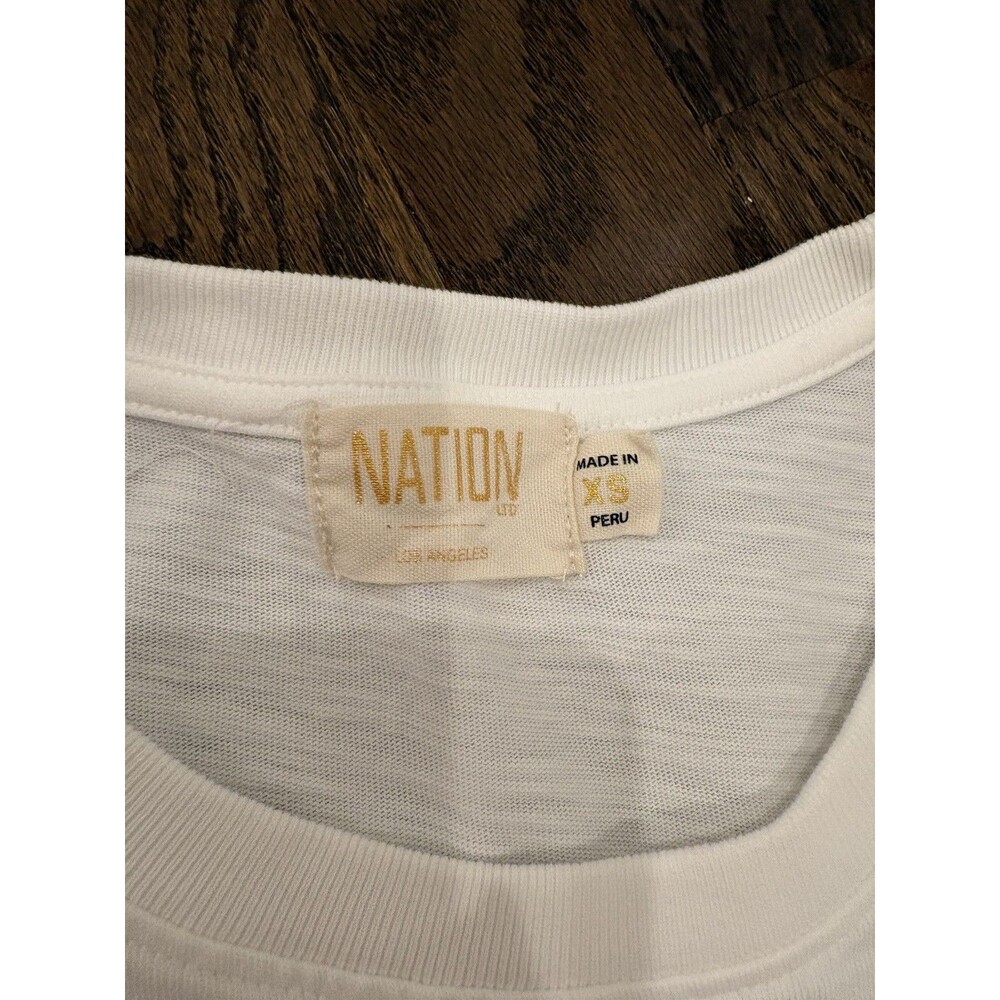 Nation LTD Bettina Easy Peasant Dress in Optic White size xs Tiered - Picture 2 of 5